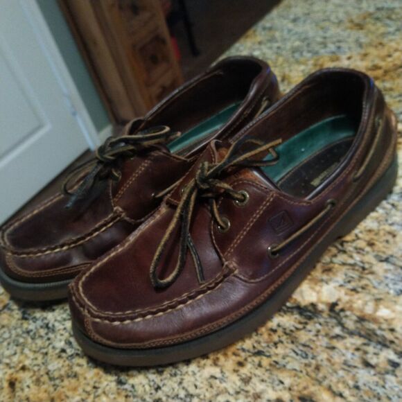 Sperry Top Sider Mako Collection 2 Eye Canoe Boat Shoe 0764027 Brown Leather 8.5 - Picture 5 of 13
